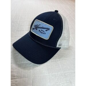 Manatawny Still Works Hat Mens One Size Navy Blue Rope Patch Trucker Snapback